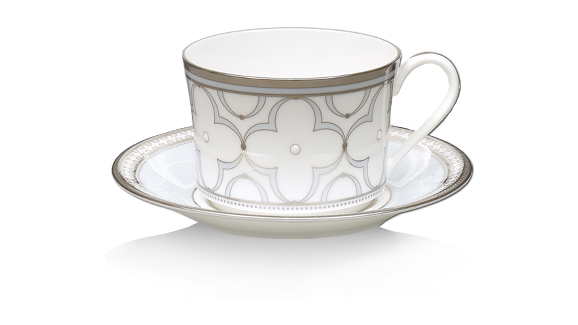 10649430 Noritake Сервиз чайный Noritake Трефолио, платиновый кант на 6 персон 20 предметов, фарфор Фарфор костяной  - Вид №3