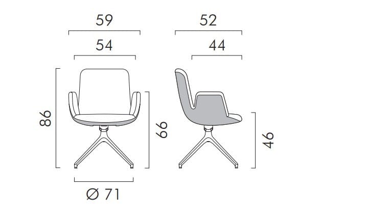 Офисное кресло на спинке с спинкой из Baydur® FREZZA цветок лотоса ARCH-00032489 - Вид №2