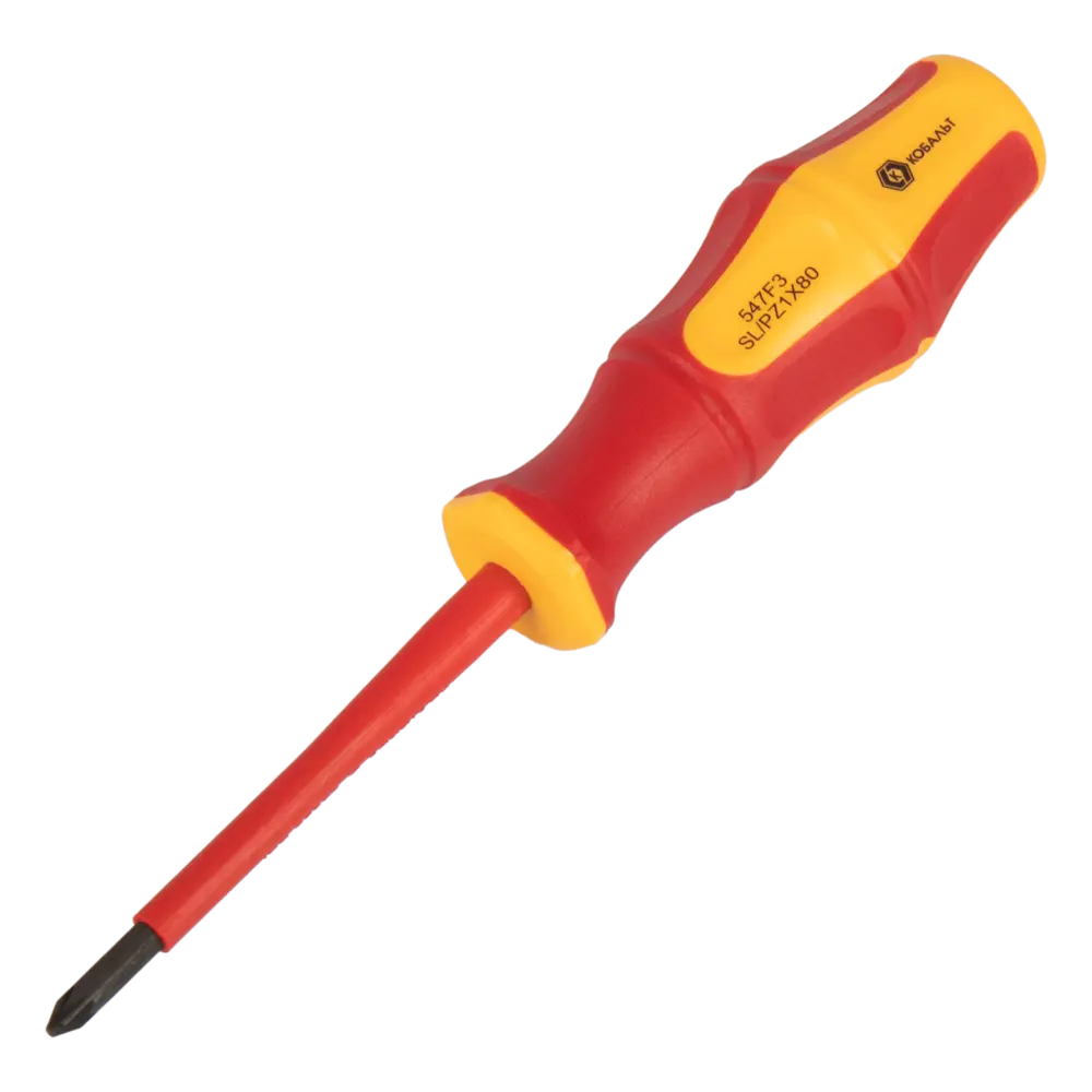 Диэлектрическая отвертка КОБАЛЬТ с магнитным наконечником PZ/SL 80 мм 89373938 STLM-1358065
