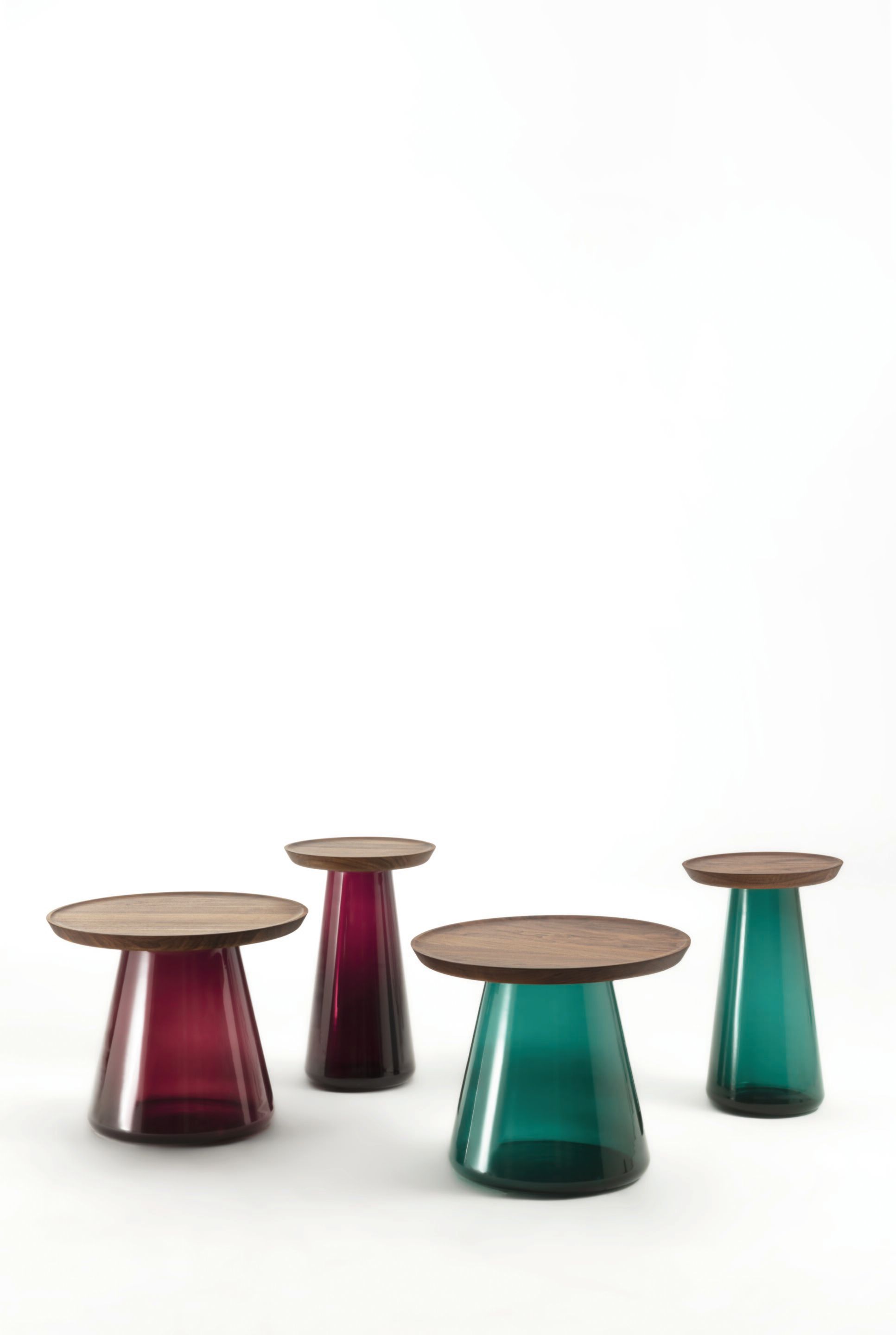 Круглый журнальный столик из дутого стекла и ореха Porada двадцать четыре ARCH-00134156 - Вид №8