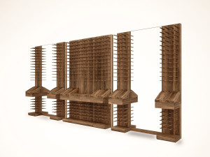 Деревянная настенная винная стойка