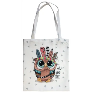 Сумка шоппер Сова 40x45 см белая