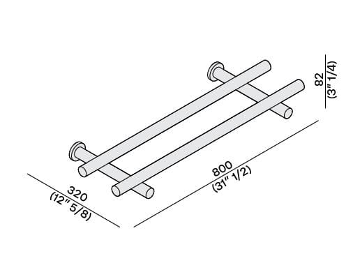 Деревянная подвесная консоль для умывальника LUCE DI CARRARA Tube ARCH-00084808 - Вид №3