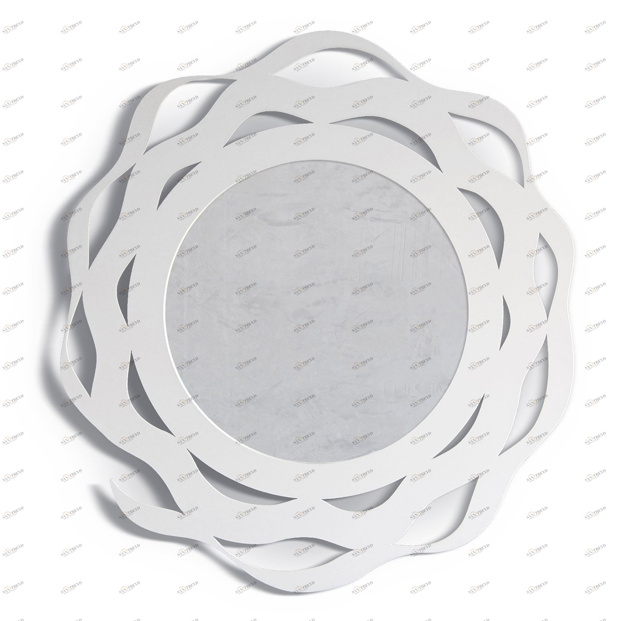 Зеркало круглое в белой волнистой раме Splash BONESSI НАСТЕННОЕ ЗЕРКАЛО 049444 Белый 