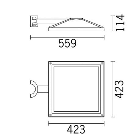 Настенный литой алюминиевый светодиодный уличный фонарь iGuzzini ARCH-00029583 - Вид №2