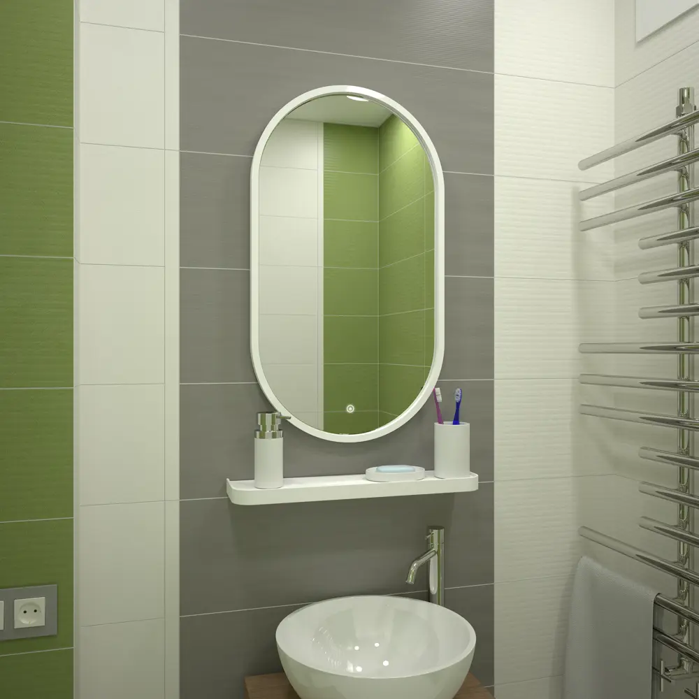 Зеркало с подсветкой и полкой Image White LED 45x80 см Santreyd STLM-2103583 - Вид №8