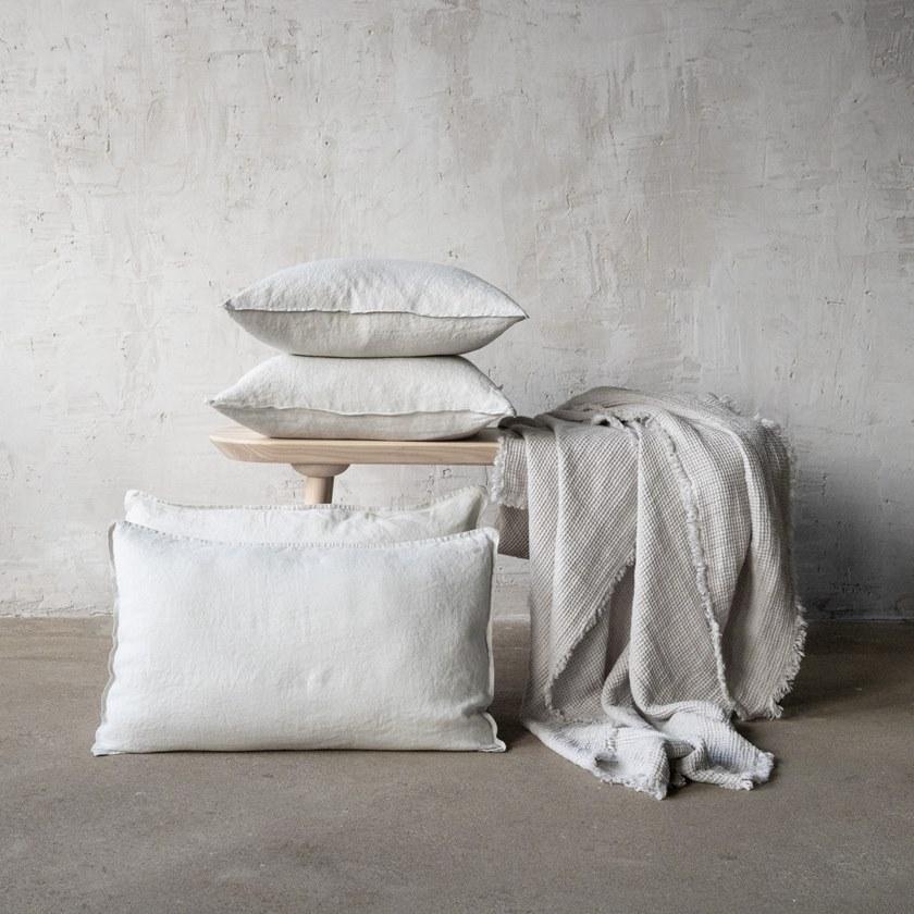 LinenMe Однотонный льняной плед ручной работы Washed waffle big 0913501  - Вид №3