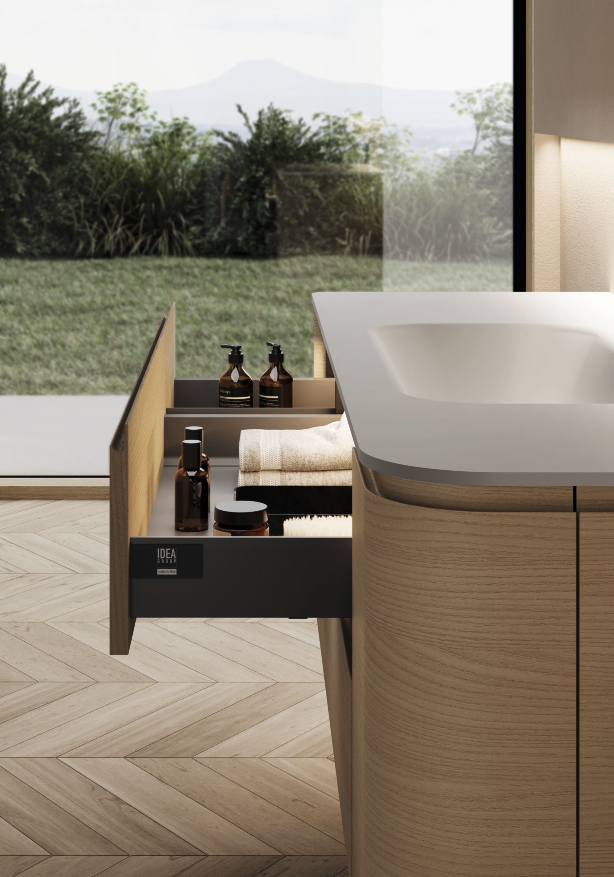 Подвесной туалетный столик с зеркалом Ideagroup Seventy Form ARCH-00052491 - Вид №3