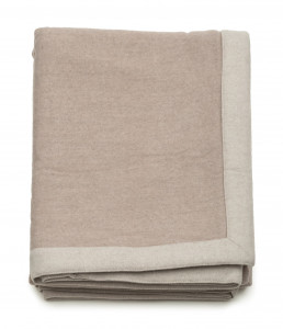 LIMA_BE_220 Плед-покрывало 220/240 бежевый 100% шерсть мериноса, 230 г/м2 Blanc des Vosges