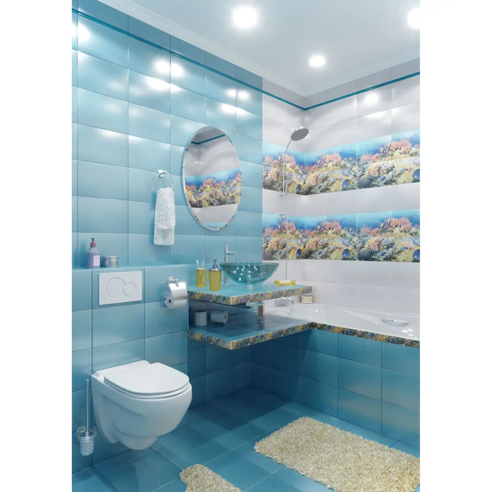 Плитка настенная Газкерамик Alba Reef АL-A 30x20 см 1.2 м² цвет синий 18075561 STLM-2167234 - Вид №2