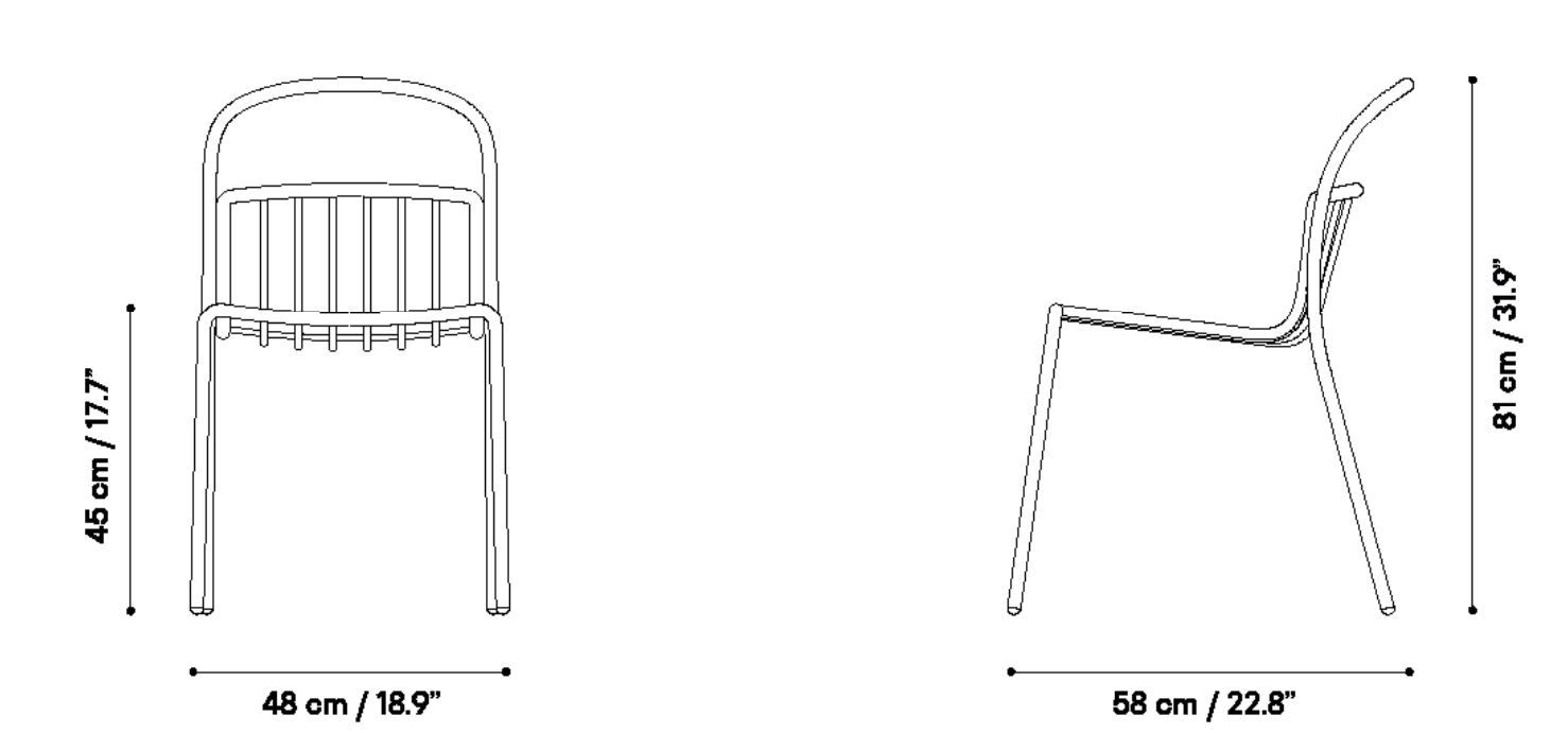 Стальной штабелируемый садовый стул с порошковым покрытием iSimar Cestat ARCH-00086010 - Вид №9