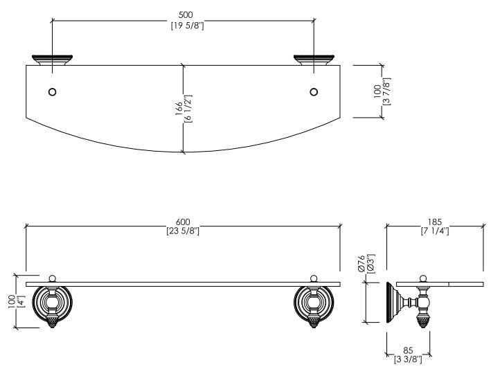 Хрустальная полка для ванной Devon&Devon ARCH-00130150 - Вид №1
