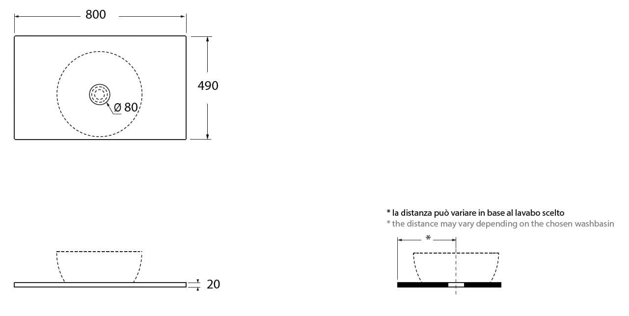 Керамическая полка для ванной комнаты Azzurra Ceramica MISURA ARCH-00100376 - Вид №19