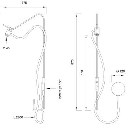 Ceadesign Душ с настенным держателем из нержавеющей стали Camilla - docce da esterni Cam04 - Вид №3