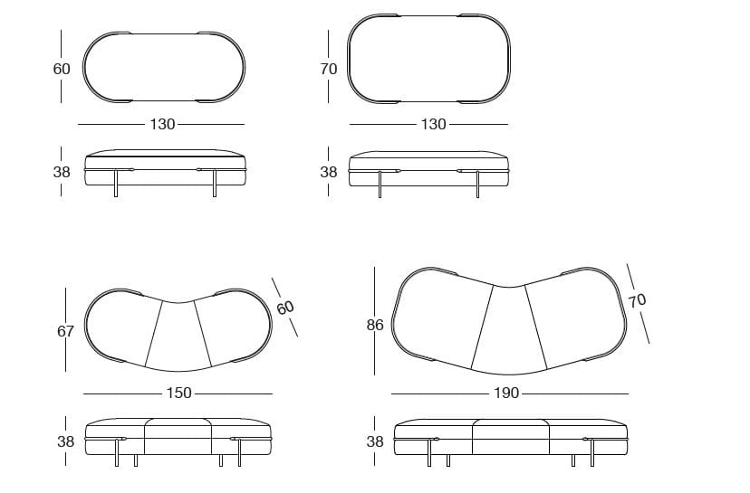 Мягкая скамейка из ткани Longhi Loveluxe 2020-Sartoria collection ARCH-00126888 - Вид №4
