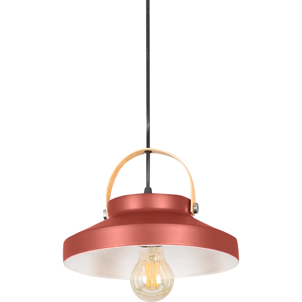 Подвесной светильник Toplight Wendi, 1 лампа, 7 м², цвет красный/дерево STLM-2069607 - Вид №1