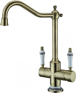 Смеситель ZorG Sanitary ZR 344 YF BR для кухонной мойки, бронза