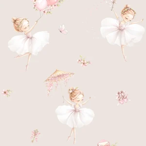 Обои флизелиновые Артекс Балерины бежевые 1.06 м 11498-01
