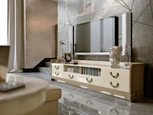 Turri Низкая деревянная тумба под ТВ с ящиками Numero tre