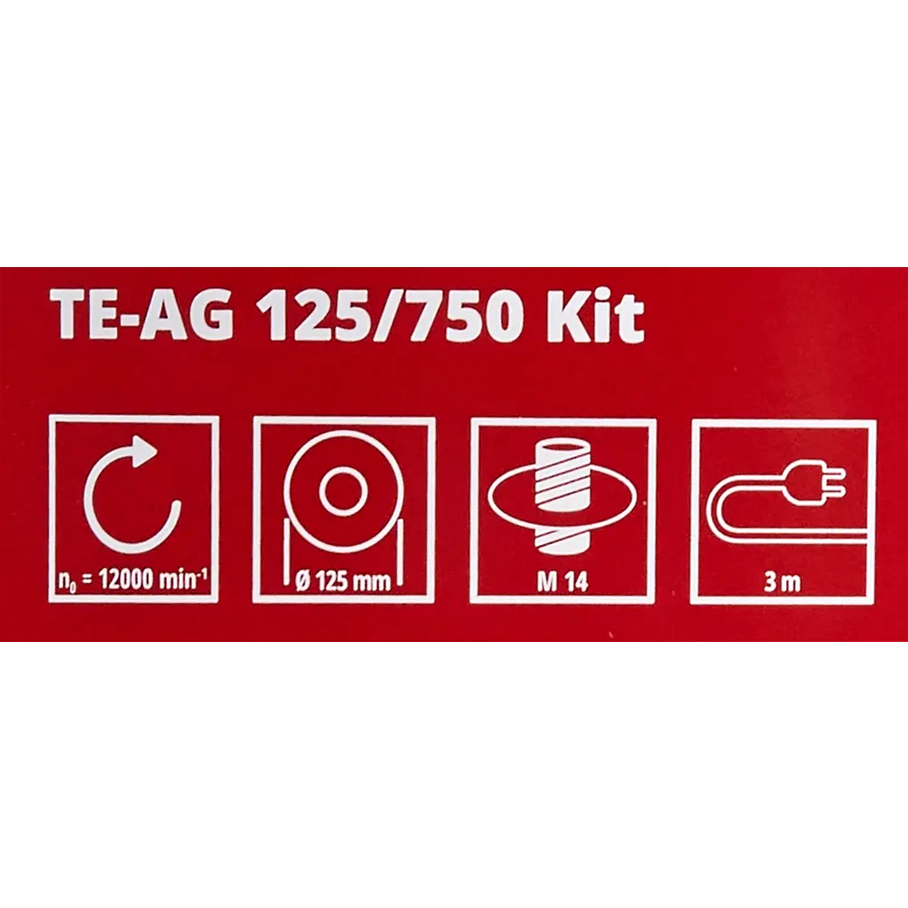 Углошлифовальная машина Einhell TE-AG 125/750 Kit с кейсом 16501450 STLM-0006886 - Вид №7