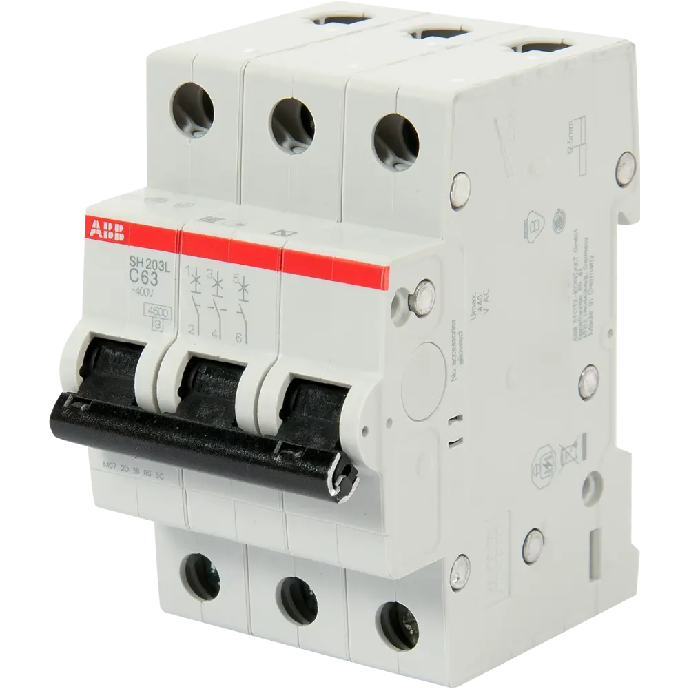 Автоматический выключатель ABB SH203L 3P C63 А 4.5 кА 2CDS243001R0634 STLM-2209871