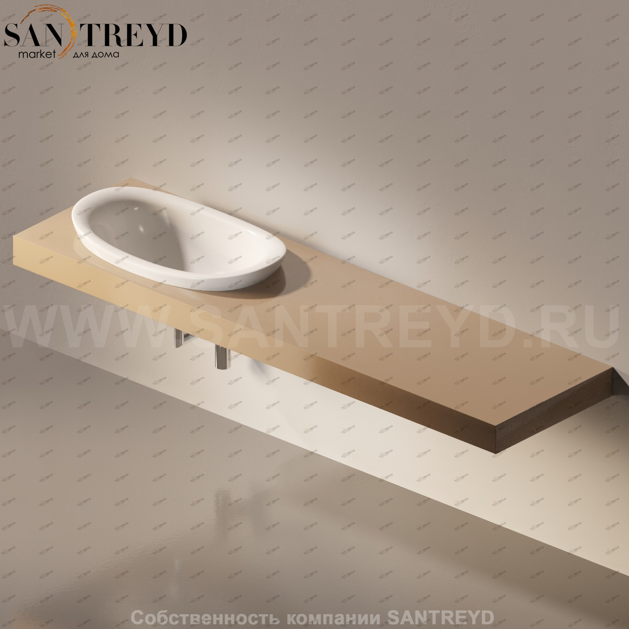 Flaminia IO e SI Столешница с отверстием под раковину от 100 до 250 см коричневая IO75M4.7503 Ceramica Flaminia IO75M47503