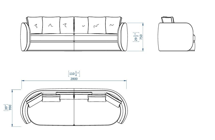 3-местный тканевый диван Casa Magna Essence ARCH-00124718 - Вид №6