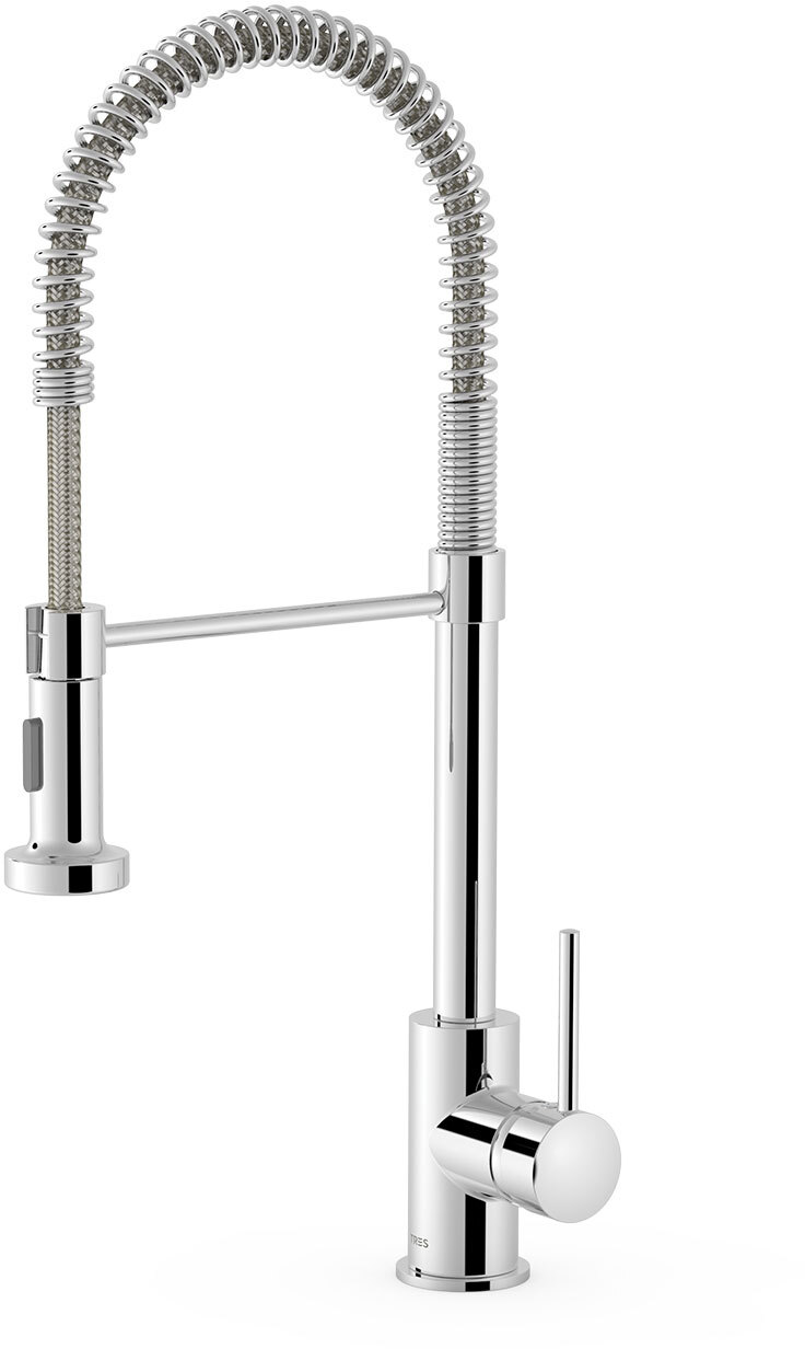 КУХОННЫЙ однорычажный смеситель со съемным носиком и 2 типами струй для кухни-03049301 TRES