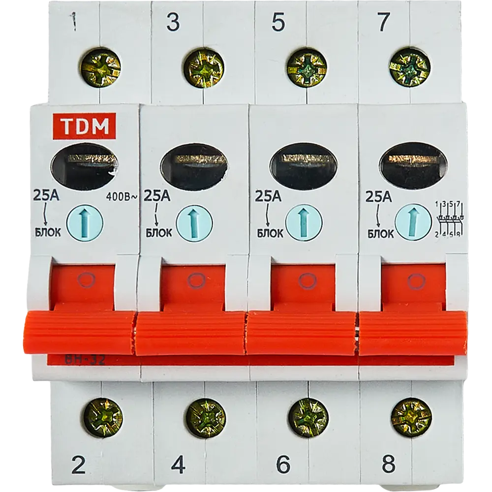Выключатель нагрузки TDM Electric ВН-32 4P на 25 А 84399566 STLM-0049335 - Вид №1