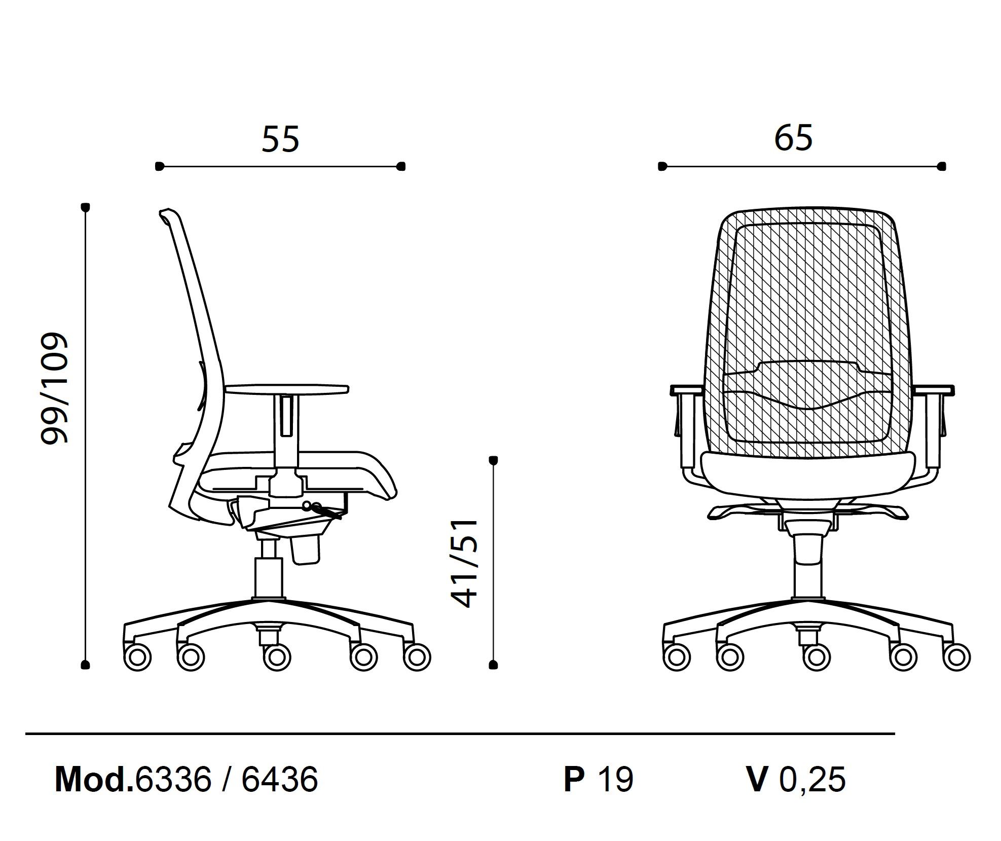 Поворотный операционный офисный стул с подлокотниками Ares Line Paddle ARCH-00079046 - Вид №7