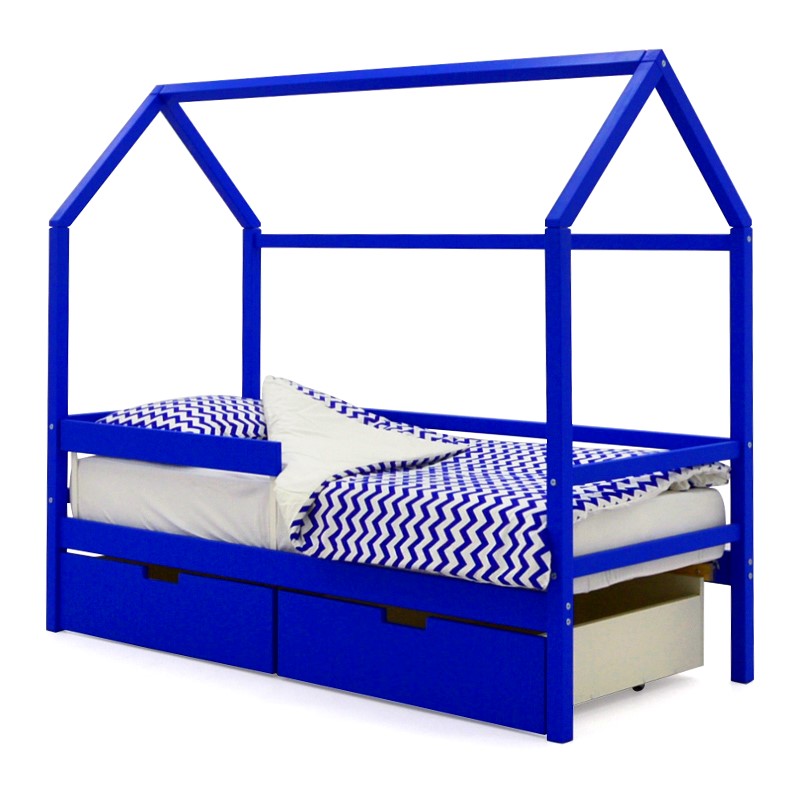 Кровать-домик детская синяя Svogen БЕЛЬМАРКО  00-3833070 Синий Santreyd  - Вид №1