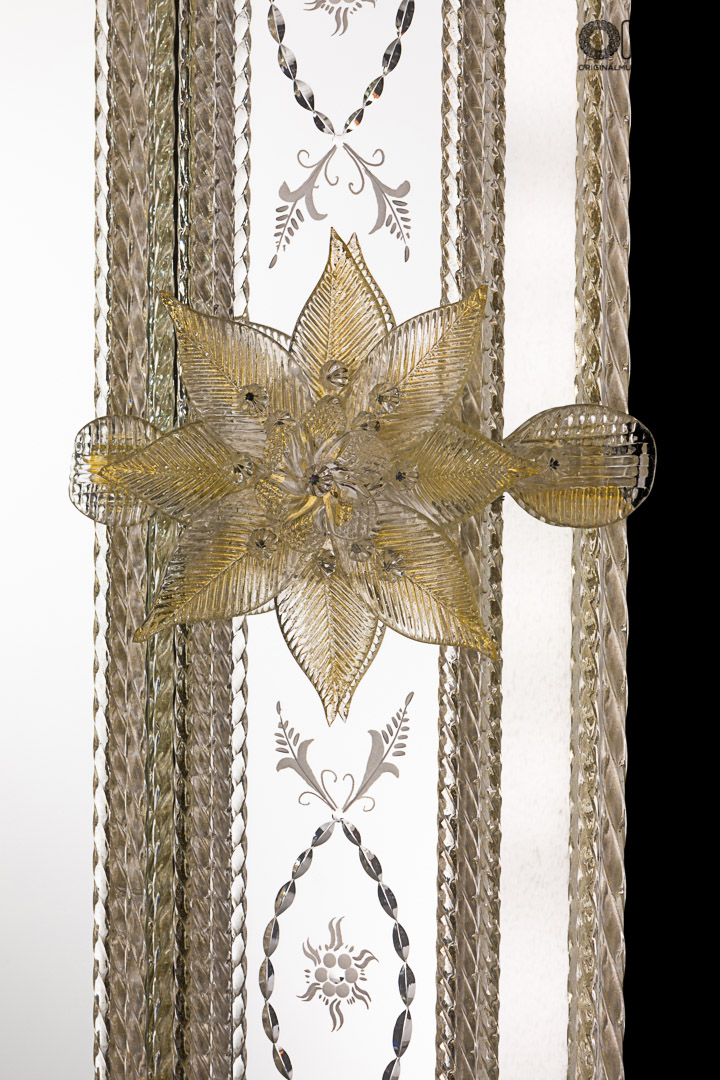 3639 ORIGINALMURANOGLASS Венецианское зеркало Риккардо Голд - муранское стекло OMG  см  - Вид №1