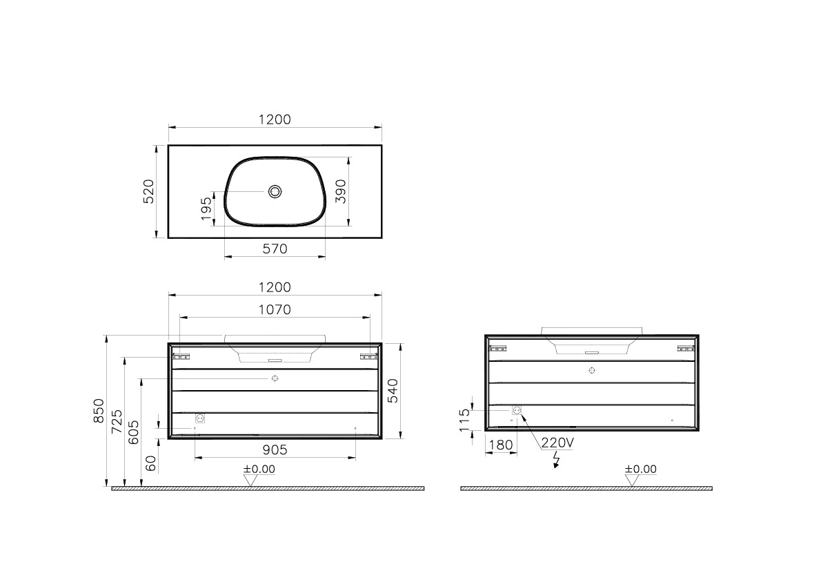 61469 Раковина Vitraglobal Frame - Вид №1