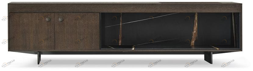 Minotti Комод из дерева и мрамора сахар-нуар Boteco sun-id-1483166