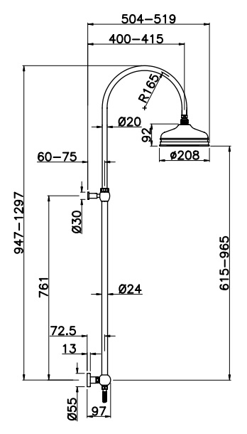 4290/PDC0cr Душевой гарнитур Gattoni Programma Docce Santreyd  - Вид №1