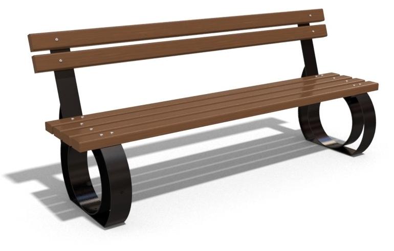 ENCHO ENCHEV - ETE Скамья из дерева и металла со спинкой  52  - Вид №3