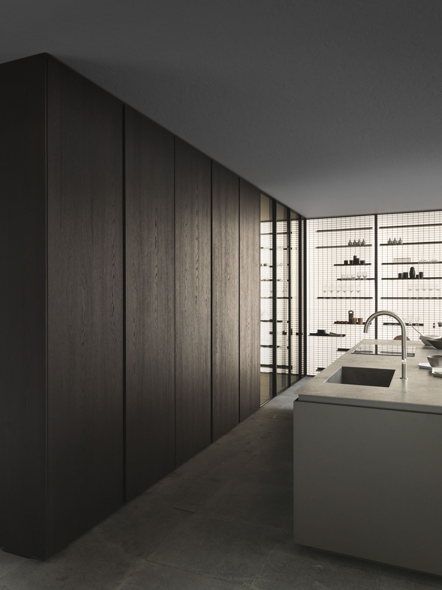 Кухня с деревянным островом и керамогранитом MODULNOVA Skill ARCH-00021174 - Вид №3