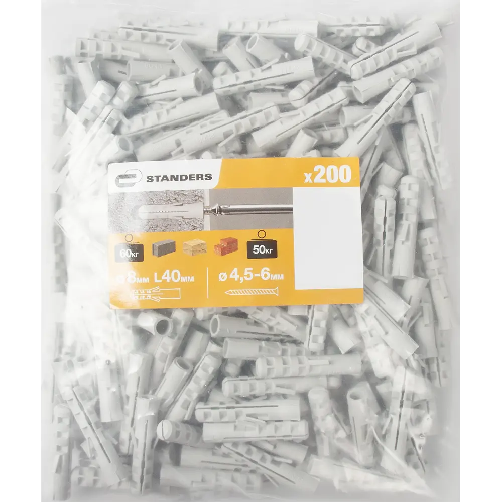 Дюбель потайной STANDERS PND 8×40 мм нейлоновый (200 шт) 83387832 STLM-0040753 - Вид №5