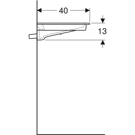 500.395.01.1 Встраиваемая раковина Geberit ONE горизонтальный выпуск, с укороченным вылетом Geberit  - Вид №20