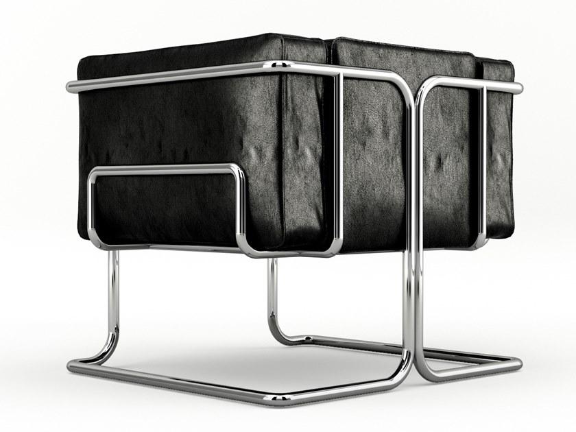 Prieto Studio Кожаное кресло с алюминиевой структурой Lotus Lot001 - Вид №3