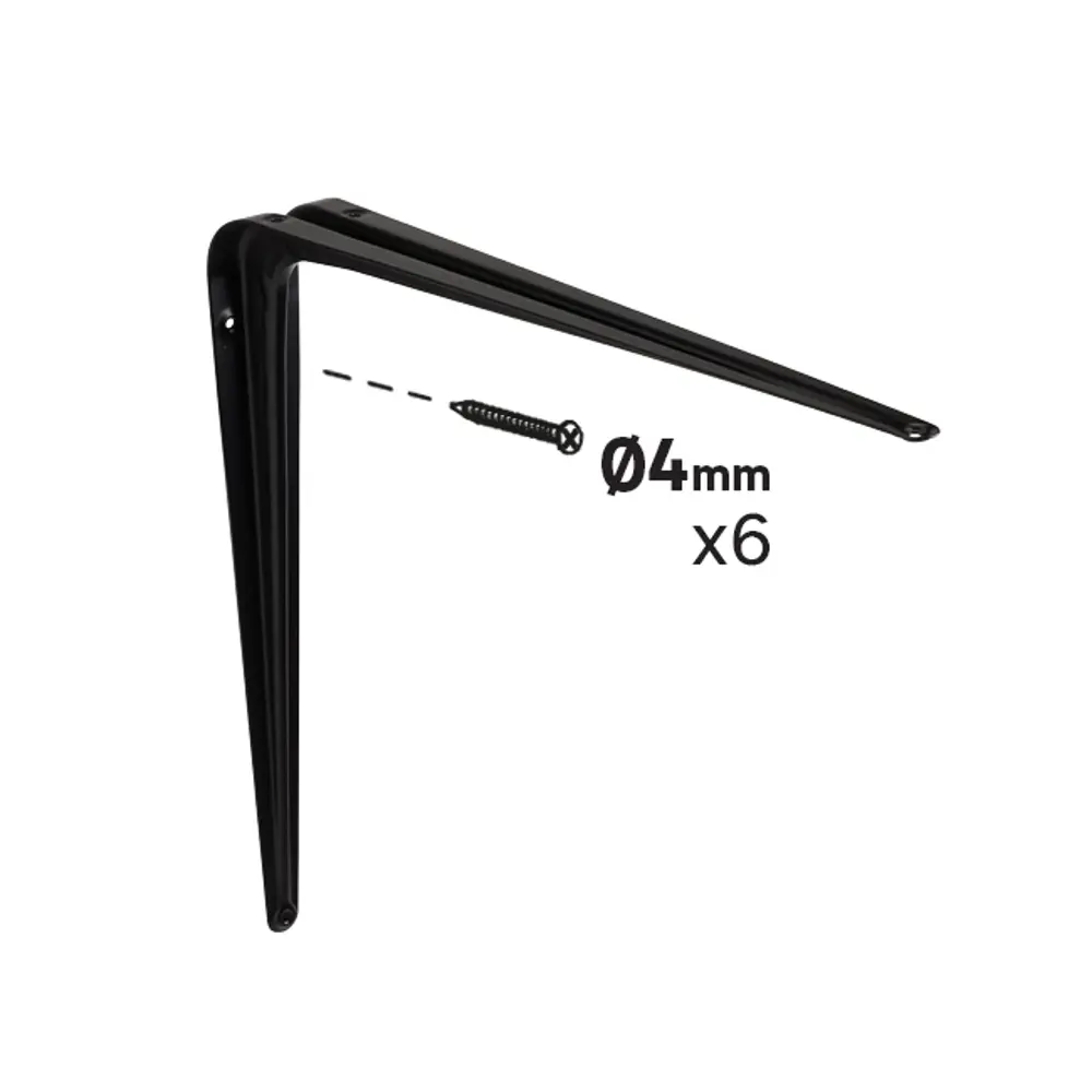 Утилитарный кронштейн Normo 35x40 см нагрузка до 25 кг цвет черный Santreyd STLM-2128343 - Вид №4