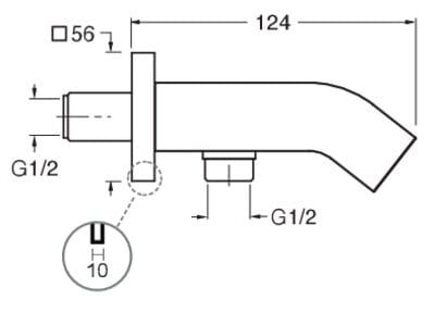 Держатель для ручного душа с водоотводом CRISTINA Rubinetterie дополнения для душа / ванны / умывальника-Shower &amp ARCH-00035056 - Вид №2