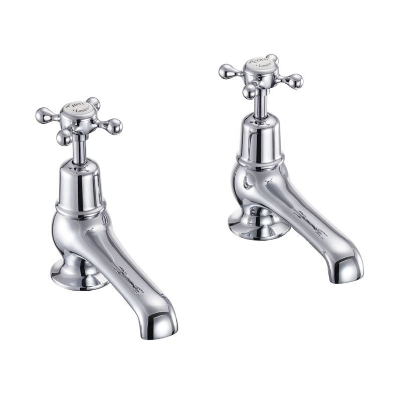 Burlington Отводы для бассейнов Клермонта 5 " Полный оборот с белым акцентом в Chrome CL2 