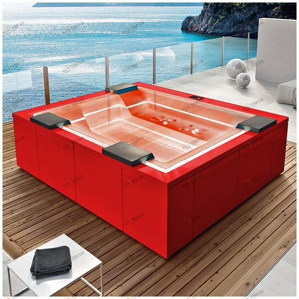 Бассейн Gruppo Treesse Zen PRO-V202P-K прямоугольный spa с гидромассажем аэромассажем хромотерапией встроенный красный PROV202PK