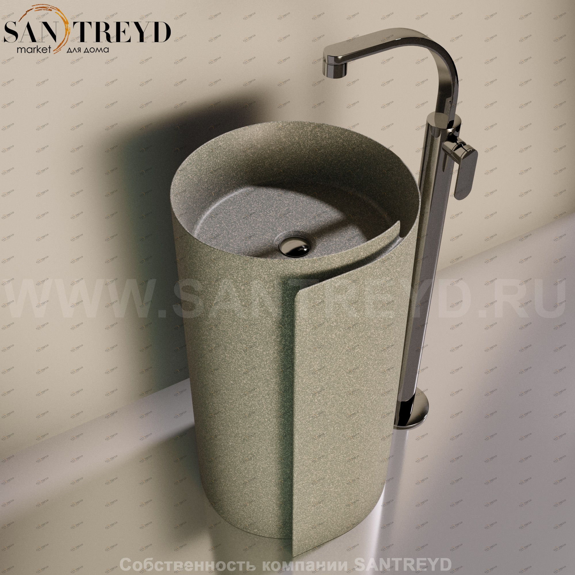 MR44C7037 Напольная раковина стоящая круглая Ceramica Flaminia Roll