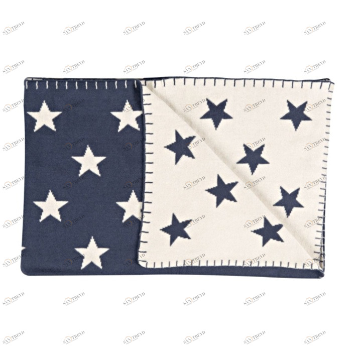 Плед детский хлопковый 95х120 см синий Big Star SCHARDT  00-3880141 Синий Santreyd 