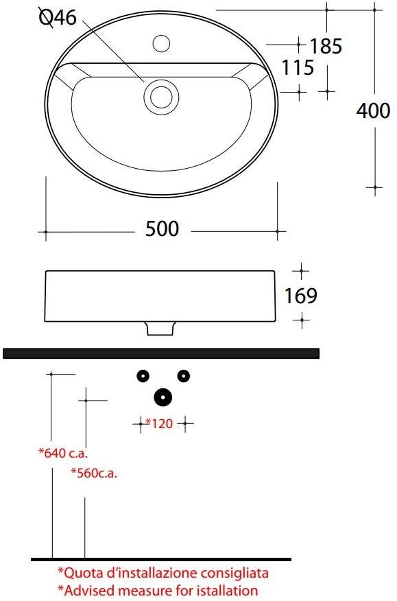 Lil4205101 Накладная раковина на столешницу  овальная Olympia Ceramica LAVABI D'ARREDO - Вид №2