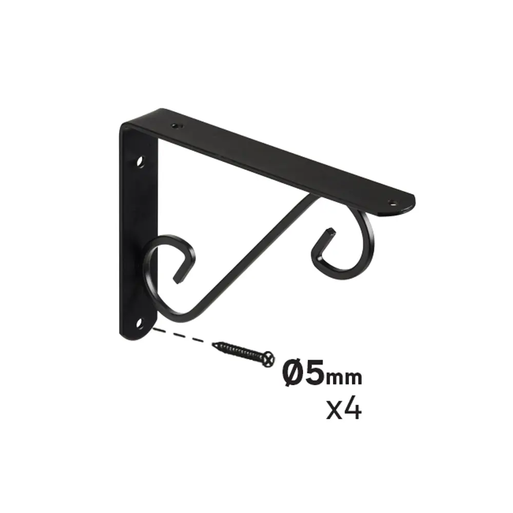 Декоративный кронштейн Volute 14x19 см нагрузка до 30 кг цвет черный Santreyd STLM-2012941 - Вид №4