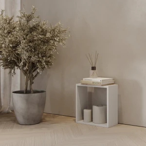 Стеллаж Spaceo KUB 1 секция 36x36.1x15.9 см ЛДСП цвет белый 82731909 STLM-2156092
