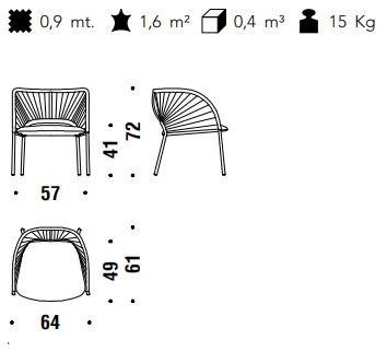 Moroso Кресло с подлокотниками и тканой спинкой Yumi sun-id-1475522 - Вид №5